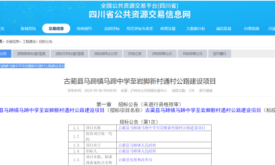 古蔺县马蹄镇马蹄中学至岩脚新村通村公路建设项目